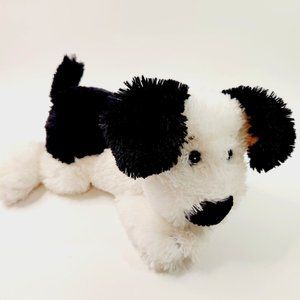 Russ REMY Terrier Puppy Dog Plush 11" White Black Laying Stuffed Toy-27422